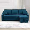 Furniture of America Blue Couch Sofa Bed With Pull Out Sleeper FM6963BL-PK
