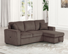 Furniture of America Corduroy Brown Couch Sofa Bed With Pull Out Sleeper FM6964BR-SECT
