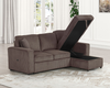 Furniture of America Corduroy Brown Couch Sofa Bed With Pull Out Sleeper FM6964BR-SECT