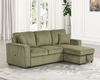 Furniture of America Corduroy Green Couch Sofa Bed With Pull Out Sleeper FM6964GR-SECT