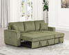 Furniture of America Corduroy Green Couch Sofa Bed With Pull Out Sleeper FM6964GR-SECT