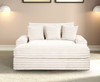 Furniture of America White Padded Chenille Couch Sofa Chaise Lounge FM6901WH-CE