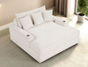 Furniture of America White Padded Chenille Couch Sofa Chaise Lounge FM6901WH-CE