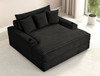 Furniture of America Black Padded Chenille Couch Sofa Chaise Lounge FM6901BK-CE