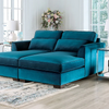 Furniture of America Velvet-like Teal Couch Sofa Chaise Lounge SM5415-SECT