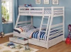 Furniture of America - California Iii Twin/Full Bunk Bed w/ 2 Drawers in Wire-Brushed White