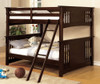 Spring Greek Dark Walnut Wood Full Full Bunk Bed Frame