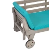 Furniture of America - Maui Convertible Sofa Daybed in Gray/Turquoise
