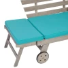 Furniture of America - Maui Convertible Sofa Daybed in Gray/Turquoise