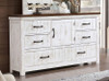 Furniture of America - Alyson Dresser in Distressed White/Walnut
