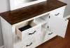 Furniture of America - Alyson Dresser in Distressed White/Walnut