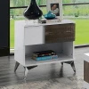 Furniture of America - Corinne End Table in White/Distressed Dark Oak