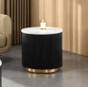 Furniture of America - Virden Round End Table in Black/White/Gold