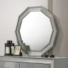 Furniture of America - Cassiopeia Decagon Mirror w/ LED in Metallic Gray