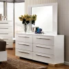 Furniture of America - Clementine Mirror in Glossy White