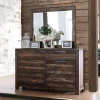 Furniture of America - Hankinson Mirror in Rustic Natural Tone