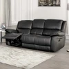 Furniture of America - Glarus - Sofa Manual Recliner, Black