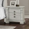 Furniture of America - Promenade Nightstand w/ Hidden Drawer USB A-C in Wire Brushed White