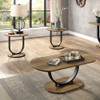 Furniture of America - Olbia 3 Pc. Coffee Table Set (1C+2E) in Rustic Oak/Sand Black