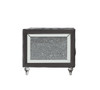 HeiberoII Gray Velvet Couch Loveseat with Mirror & Faux Diamond Trim