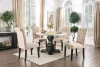 Furniture of America - Elfredo 5 Pc. Round Dining Table Set in White/Antique Black
