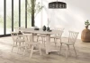 Furniture of America - Hines 7 Pc. Oval Dining Set, (6NT Chairs) in White Oak
