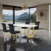 Furniture of America - Holbaek - 4 Pc. Dining Table Set, Gold - 80", GB Chair