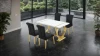 Furniture of America - Holstebro - 5 Pc. Dining Table Set, Gold - 60"/Gold Chair - Gold/White/Black