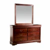 Furniture of America - Louis Philippe - 4 Pc. Queen Bedroom Set w/ 2NS - Dark Cherry -