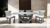 Furniture of America - Portanova 7 Pc. Dining Table Set in Chrome/White