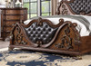 Traditional Brown Cherry Finish Eastern King Size Bed