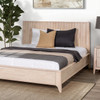 Mid Century Modern Queen Size Bed Frame White Wash