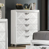 Art Deco Glam White 5-Drawer Chest