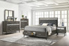 Modern Glam Gray Queen Size Platform Style Bed Frame