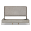 Queen Size Bed Frame Grimsby Stone Gray Padded Fabric Headboard