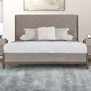 Queen Size Bed Frame Grimsby Stone Gray Padded Fabric Headboard