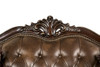 Rolled Arms Vintage Dark Cherry/Brown Loveseat