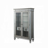 Vintage Style Antique Platinum Finish Curio Cabinet