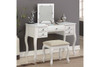 White Finish Traditional Style 3 piece Vanity Set