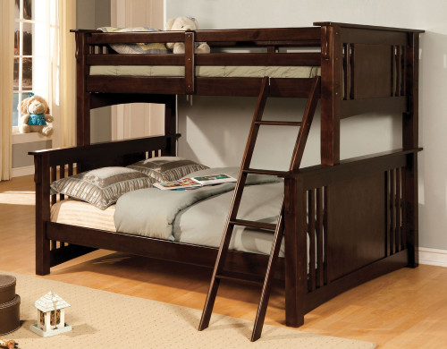 Spring Creek Dark Walnut Twin/Full Bunk Bed Frame (no mattrress)