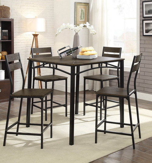 Westport 5-Pc Brown Counter Height Table Set