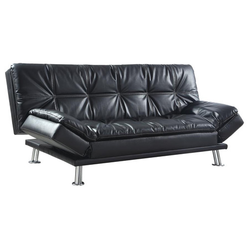 Black Tufted Back Upholstered Sofa Bed