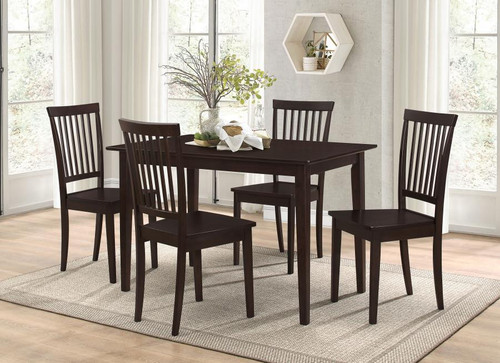 Modern 5-piece Rectangular Dining Table Set Cappuccino