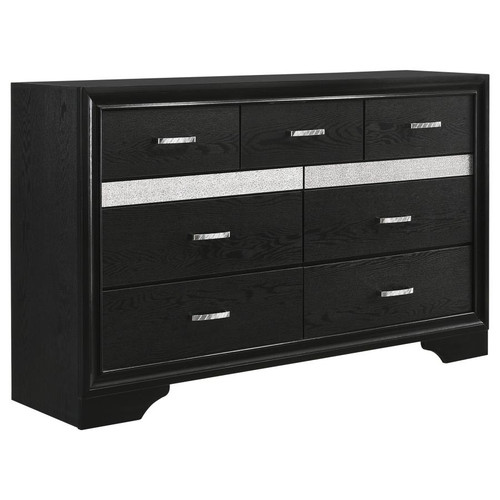 Glitz Glam 7-drawer Dresser Black