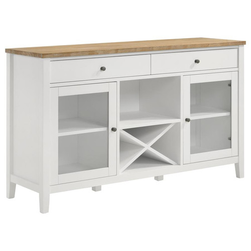 2-door Dining Sideboard with Drawers Brown and White