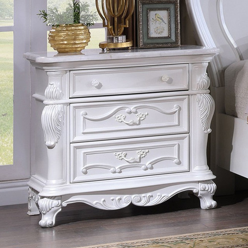 Vintage Classic White 2-Drawer Nightstand