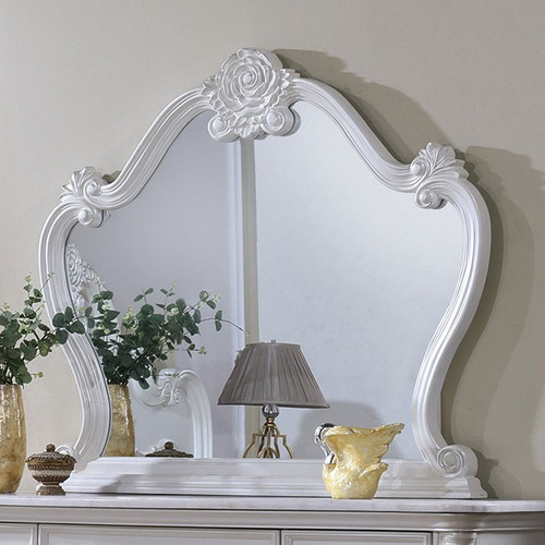 Vintage Classic White Dresser Mirror