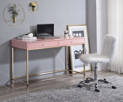 Pink / Gold Writing Desk / Vanity Table