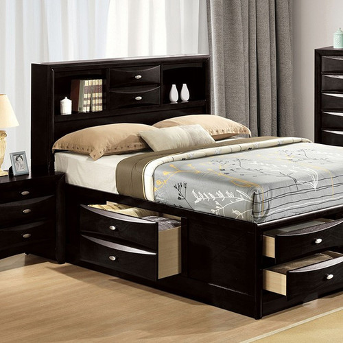 Black Eastern King Size Captain's Bed