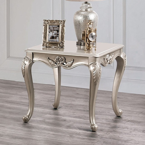 Vintage Glam Champagne Finish End Table
